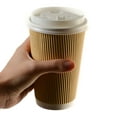 thumbnail image 1 of [1000 Pack] 16oz Disposable RippIe Paper Hot Coffee Cups with White Dome Lids - Double Walled Insulated Disposable Hot Tea Cups - Bio Degradable, Eco Friendly, Beverage, To Go, Large Coffee Cups, 1 of 3