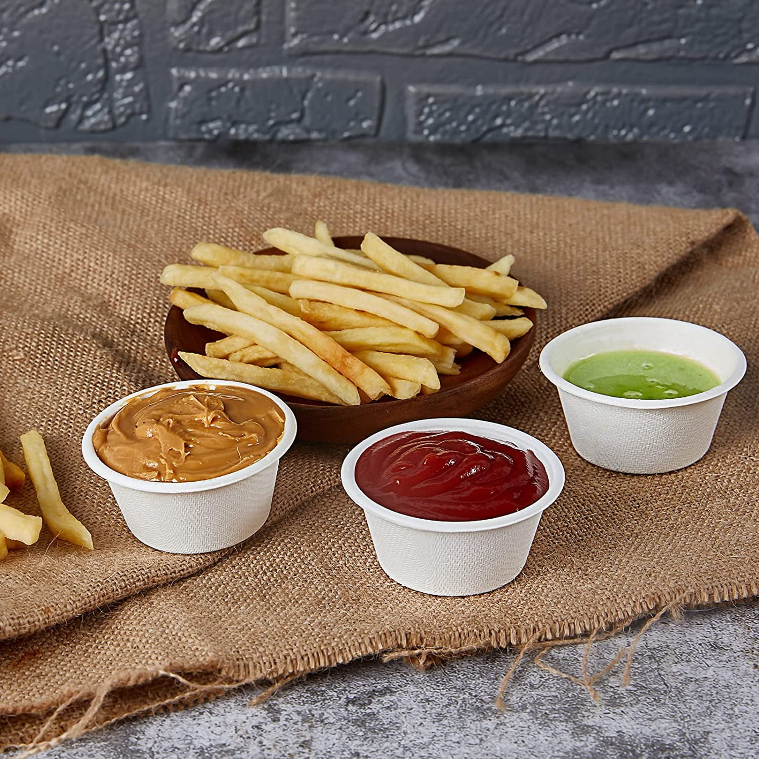 1000 Pack 2 OZ Disposable Souffle Cups, 100% Compostable Portion Cups, Food Sample Cups Made ...