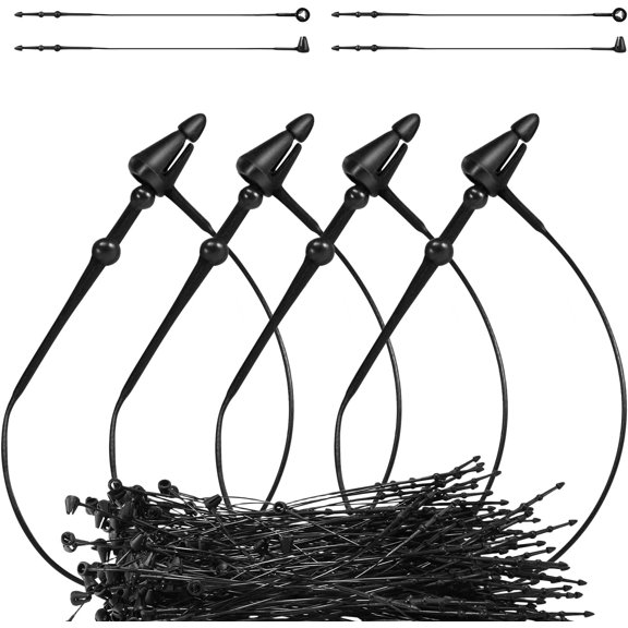 Allio 1000 Pack 3 Inch Black Plastic Hang Tag Fasteners Snap Lock Pins Security Loop Fasteners