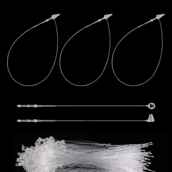 Allio 1000 Pack 7 Inch Clear Plastic Hang Tag Fasteners Snap Lock Pins Security Loop Fasteners