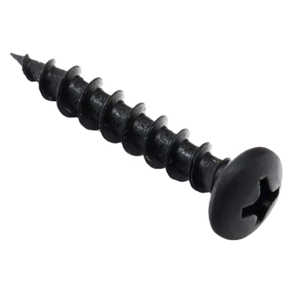 1000 Pack #8 x 1" Coarse Deep Thread Pan Head Screws Black Phosphate Wood MDF