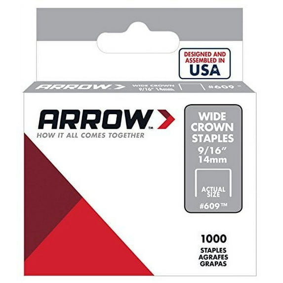 1000 Pack 9/16" Heavy Duty Staple Wide Crown