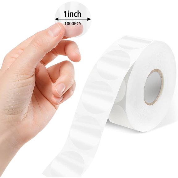 1000-Pack Clear Circle Seal Stickers,1-Inch Self-Adhesive Wafer Dots Label for Envelopes, Boxes, Mail & Package Sealing | Transparent Round Stickers with Adhesion