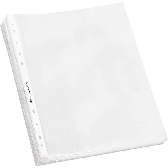 1000 Pack Clear Sheet Protectors for 3 Ring Binder | 8.5 x 11 Inch | Glossy Standard 11 Hole Plastic Page Protectors for Home, Office, and School | Top Loader Plastic Sleeves