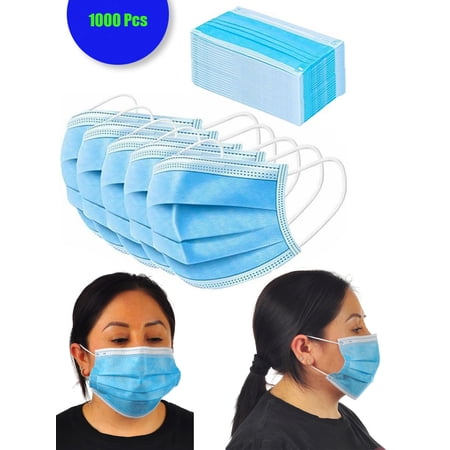 1000-Pack Disposable Anti Pollution Ear Loop Safety 3-Ply Mask - one color, one size