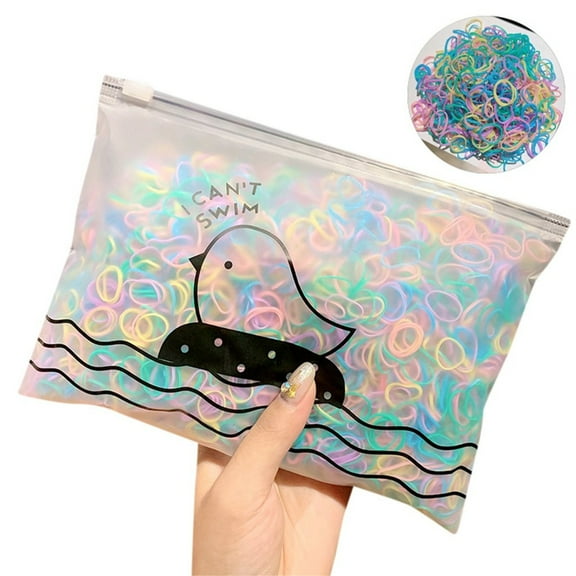 1000 Pack Disposable Elastic Hair Bands for Girls Fashion Colorful Stretch Ponytail Holders 1000PCS