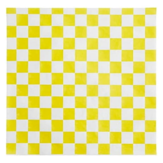 1000 Pack Dry Waxed Deli Paper Sheets Paper Liners for Plastic Food Basket Burrito Wrappers Nacho Basket Liners White and Yellow Checkers