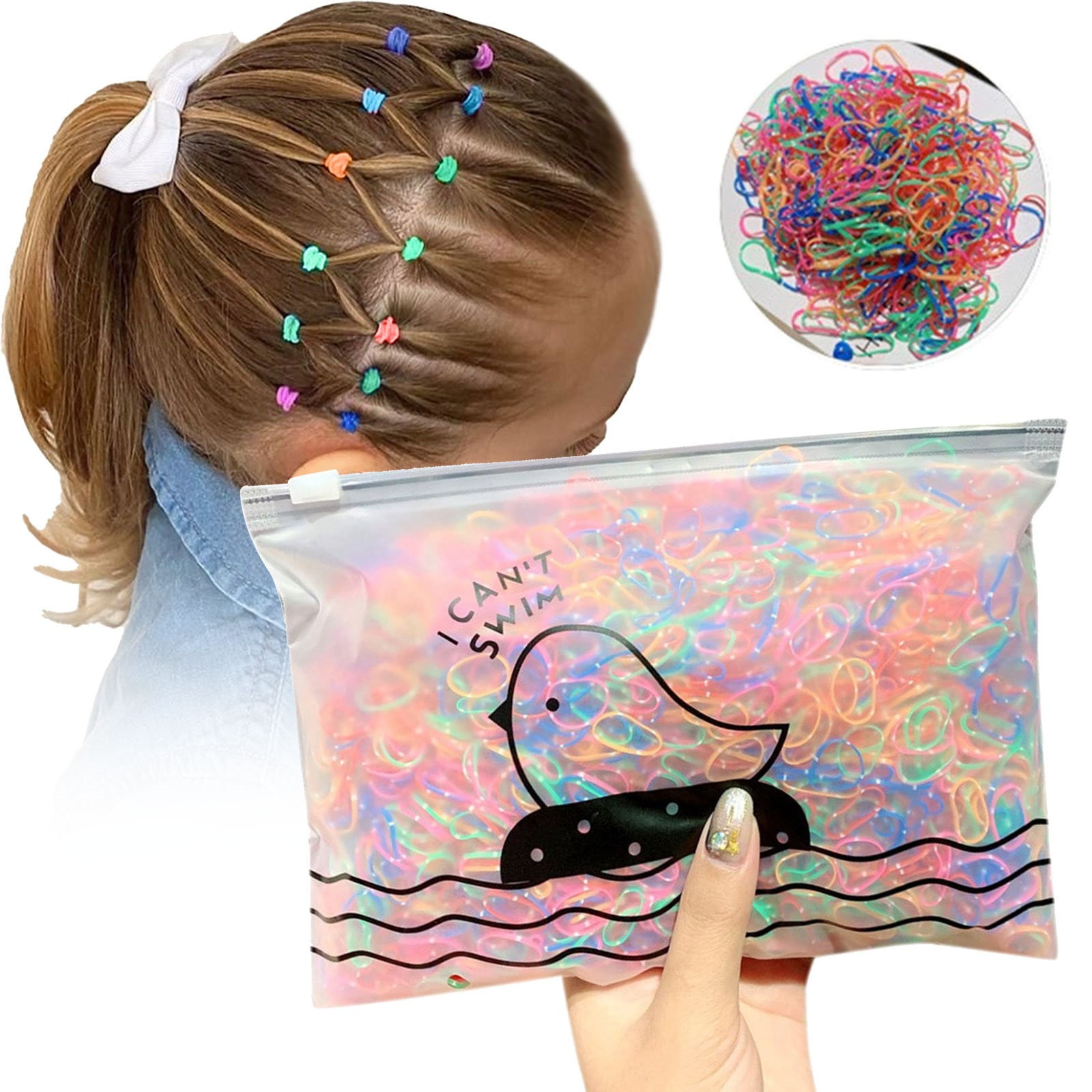 1000 / Pack Girl Colorful Fashion Disposable Rubber Band Elastic Hair