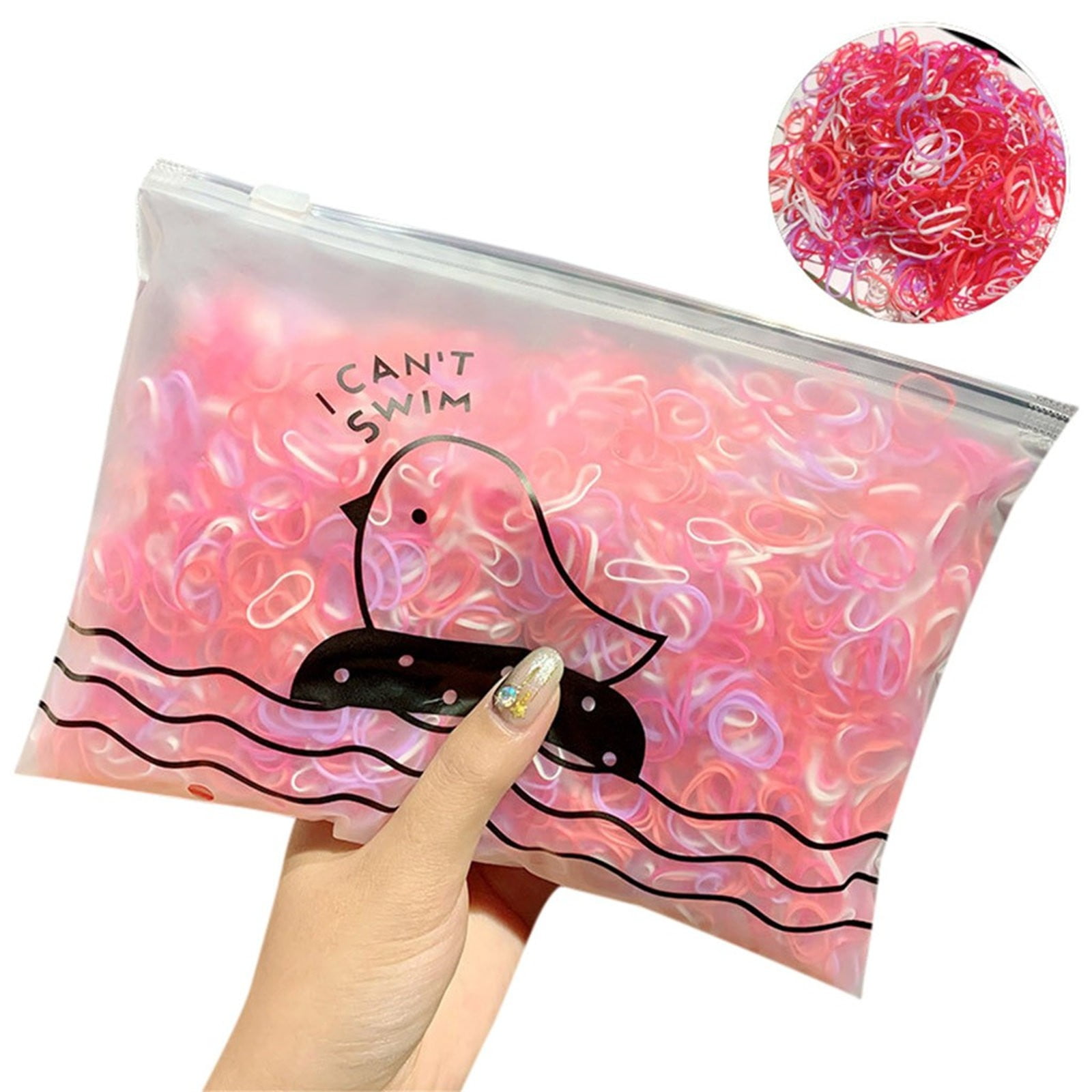 1000 / Pack Girl Colorful Fashion Disposable Rubber Band Elastic Hair