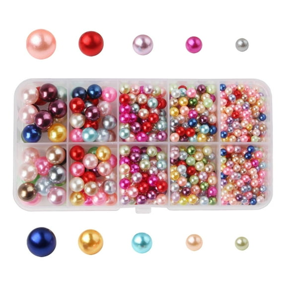 1000 Pack Round Faux Pearl Beads Jewelry Making Assorted in Box