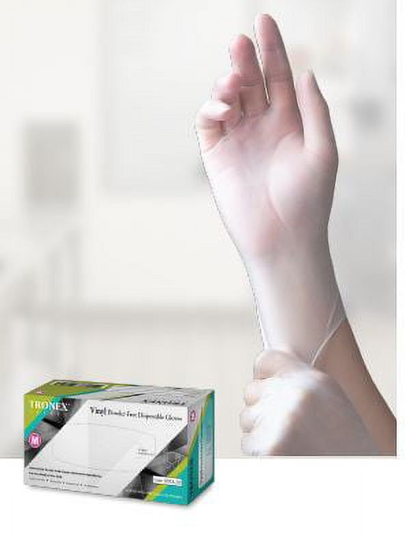 1000 Pack Tronex Small Vinyl Powder Free Disposable Gloves, Food