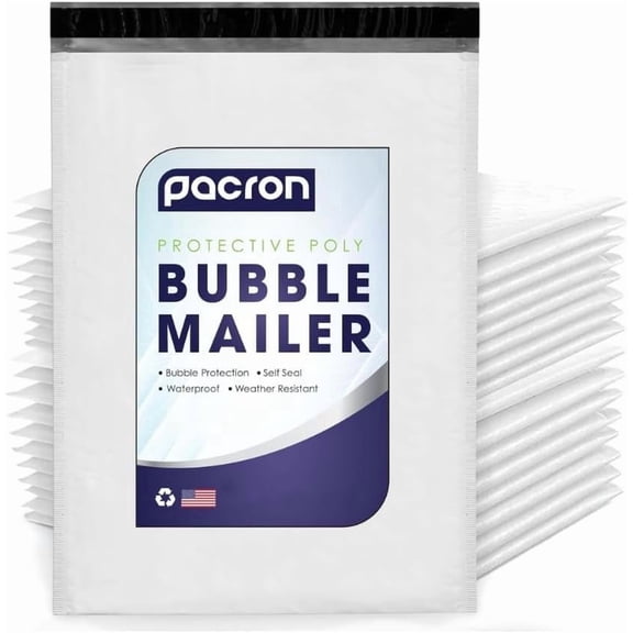 Pacron Poly Bubble Mailers 10.5x16 Inch 1000-Pack - Waterproof Self-Sealing Padded Envelope for Shipping - Durable Shipping Envelopes for Clothing, Electronics & Accessories