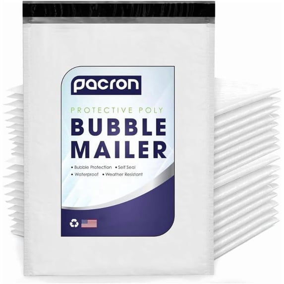 Pacron Poly Bubble Mailers 4x8 Inch 1000-Pack - Waterproof Self-Sealing Padded Envelope for Shipping - Durable Shipping Envelopes for Clothing, Electronics & Accessories
