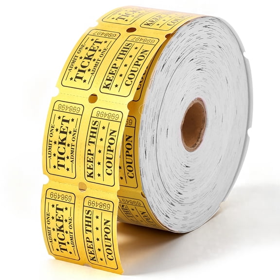 1000 Pairs 2000 Pcs Raffle Ticket Double Ticket Roll for Event Classroom Reward Carnival Home Game Party Entry Fundraising