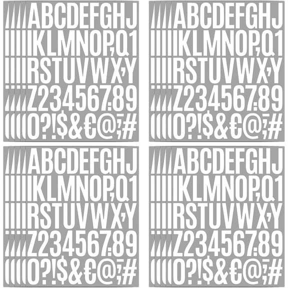 1000 Pcs 2 Inch Waterproof Letter Stickers - Self-Adhesive Vinyl Includes 20 Sheets of Alphabet, Numbers & Symbols for Mailbox, Door, Window, Address, Business Signs, Vehicles & More (White)