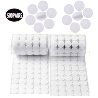  1000 Pieces (500 Pairs) Small Sticky Back Dots with Adhesive  Clear Round Self Adhesive Dots 10mm Diameter White Waterproof Nylon Coins  Hook & Loop Dots Sticky Glue Tapes : Arts, Crafts