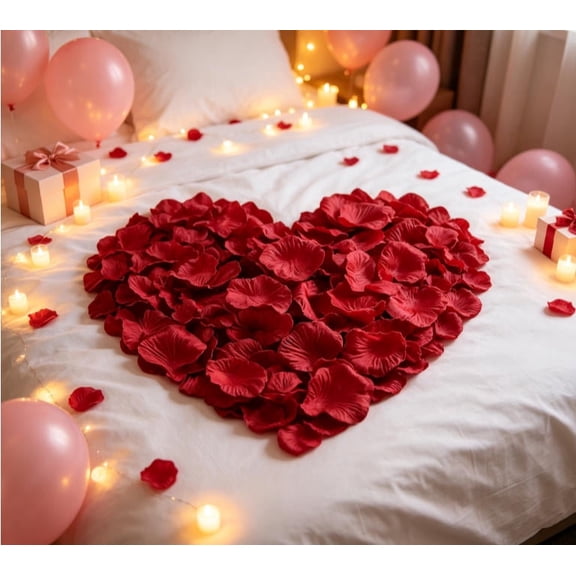 1000 Pcs Artificial Rose Petals, Red Silk Rose Petals, Romantic Decor, No Fade Easy Use Flower Petals for Valentineâs Day, Proposal, Wedding, Anniversary, Date Night Decoration