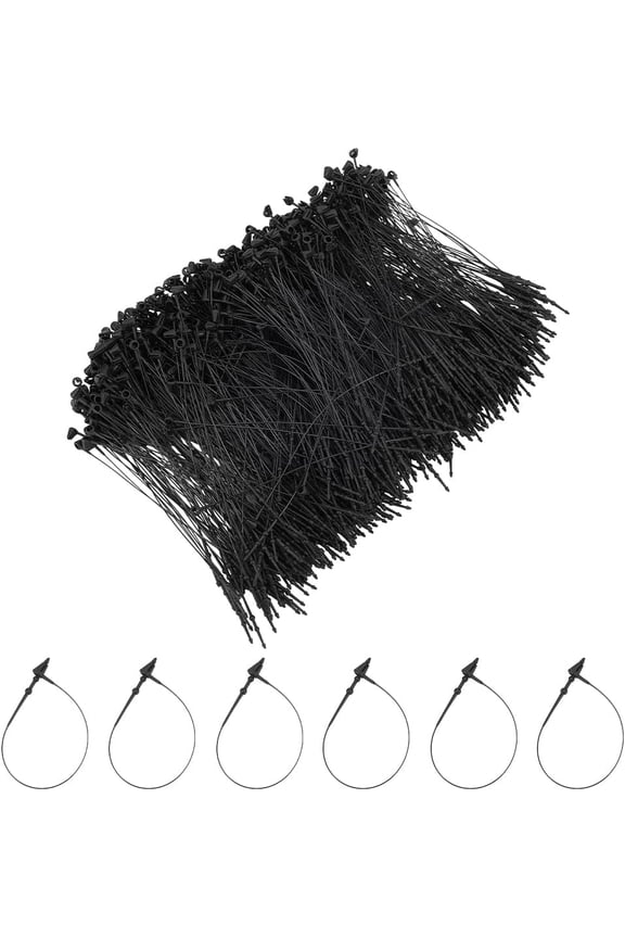 1000 Pcs Black Plastic Fasteners Hang Tags 4inch Hang Tag Snap Lock Pins Professional Grade Security Loop Fasteners for Impeccable Tag Attachment Safety Ring Ties for Retail Store