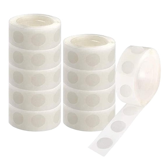 1000 Pcs Clear Glue Dots Double Sided Adhesive Points Removable Sticky Point Tapes for Craft Decoration Balloon Glue Dots Stickers for Making Posters, car Toys, DIY Crafts, 0.5 Inch, White
