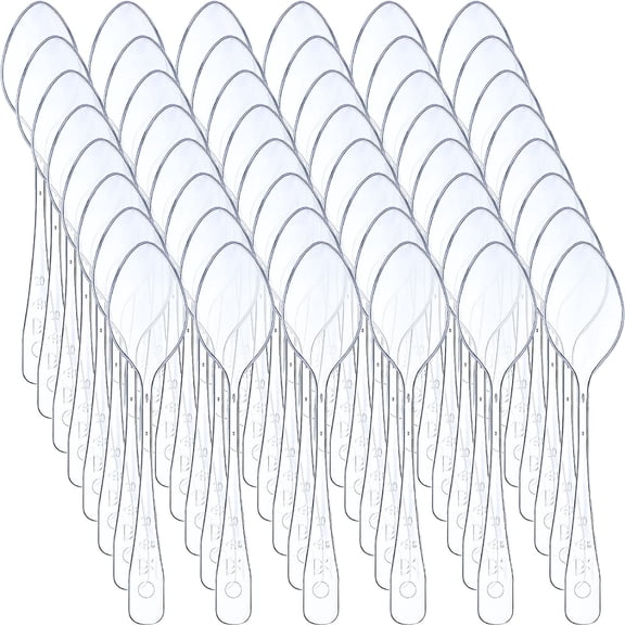 1000 Pcs Clear Mini Spoons for Desserts Small Plastic Tasting Tiny Disposable Spoons Plastic Serving Utensils Bulk for Sample, Ice Cream, Appetizer, 3.7 x 0.8 Inch