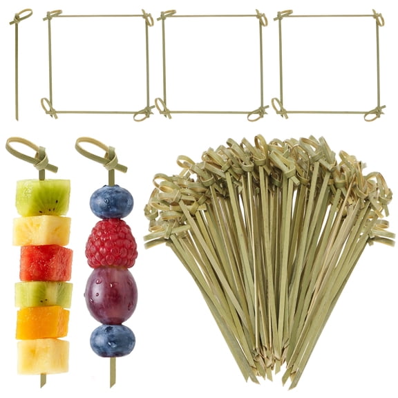 1000 Pcs Cocktail Picks 4.13 inch Toothpicks for Appetizers Natural Bamboo Knot Skewers Mini Food Sticks Fancy Tooth Picks for Fruit Charcuterie Party Supplies