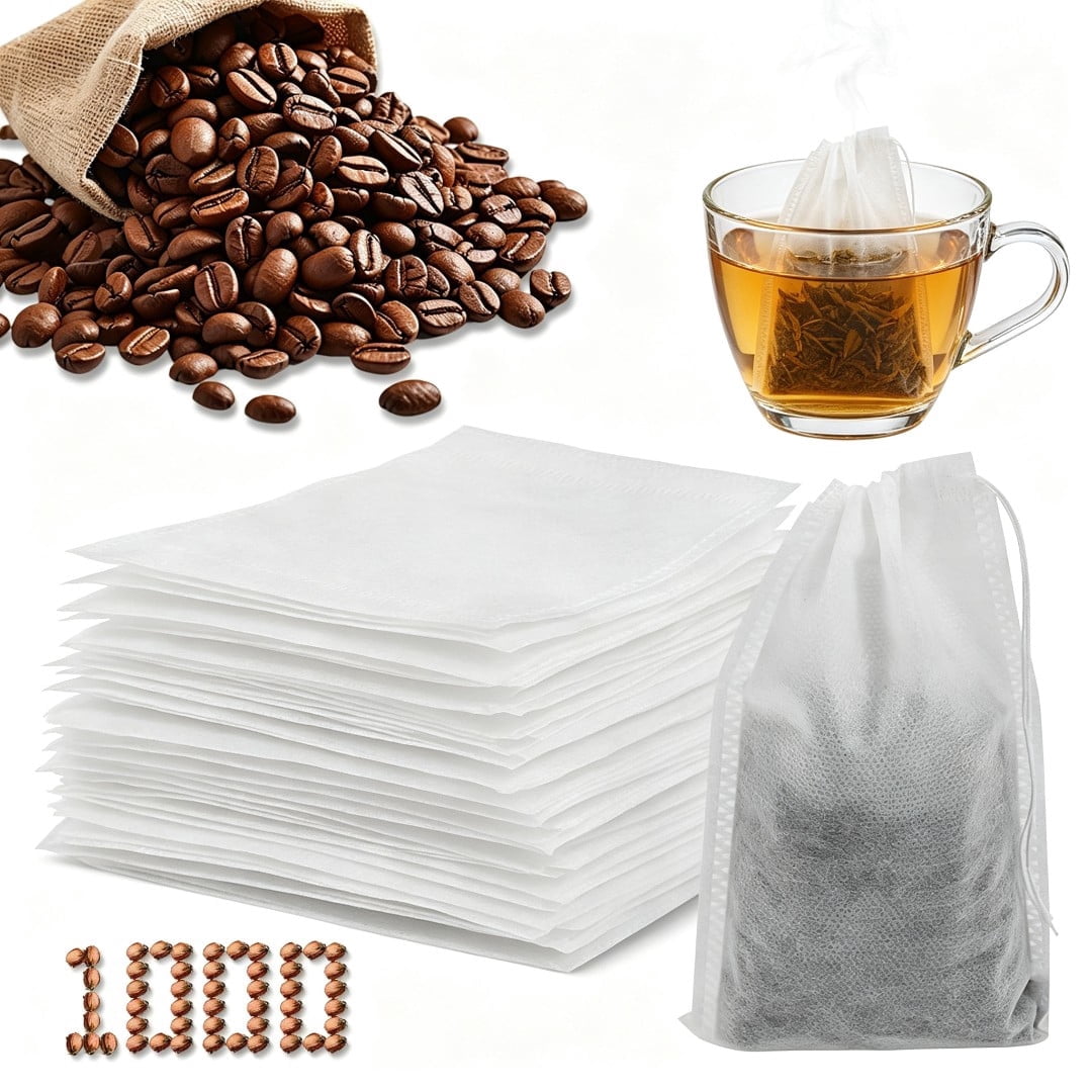 Fkszll 1000 Count Cold Brew Bags, 4x6 Inch Disposable Tea Bags with Drawstring, Fine Mesh Filter Pouches for Loose Leaf