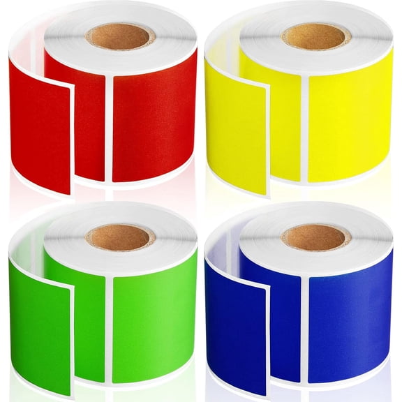 1000 Pcs Colored Labels Stickers 3 x 2 Inch Rectangular Color Coding Labels Stickers Rolls 4 Color Moving Label for Boxes Inventory File Classification Packing Organizing Storage Name Tags