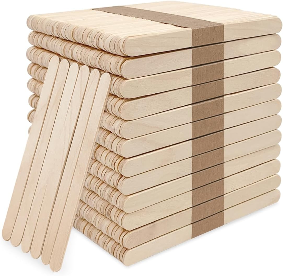 1000 Pcs Craft Sticks Ice Cream Natural Wood Popsicle 4.5 inch Length Treat Pop for DIY Crafts