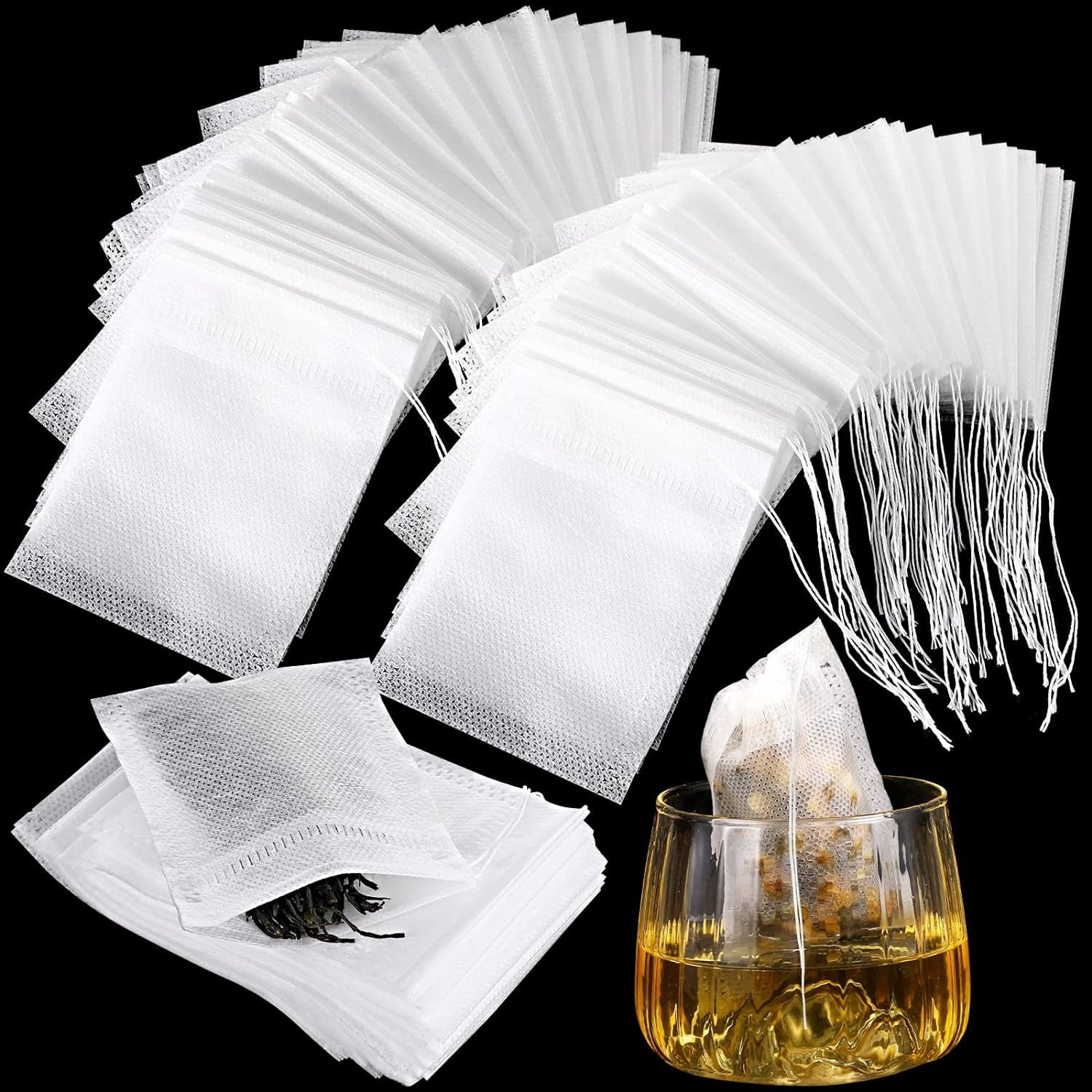 Tea Drawstring 1000 Pcs Disposable Tea Bags Bulk for Loose Leaf Tea Drawstring Empty ...