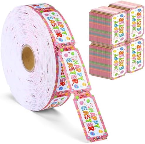 Multicolor Raffle Tickets 1000 Pcs Easter Tickets Roll Numbered Multicolor Egg Bunny Door Drinks ...