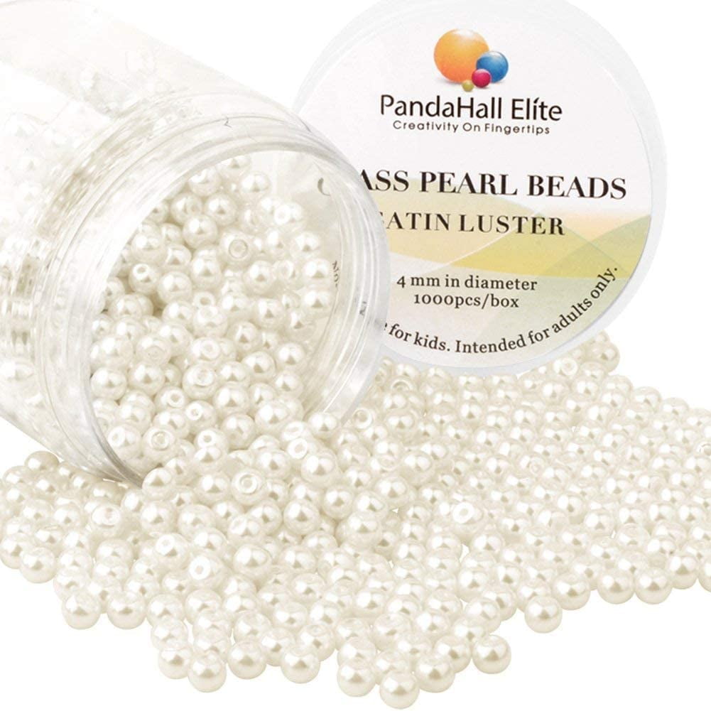 Ibeedow 800 Pcs Pearl Beads for Jewelry Making, Fake Pearls for Crafts  Jewelry Making, 3-14mm Ivory White Pearl Beads for Crafting Bracelets 