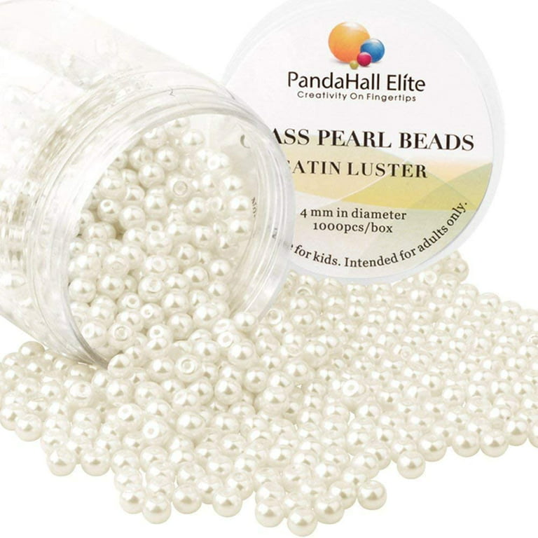 PH PandaHall 10mm Pearl Beads 100pcs Craft Pearls Satin Luster Faux Pearl  Beads Mixed Round Glass Pearl Beads Dyed Loose Spacer Beads Pearlized Beads