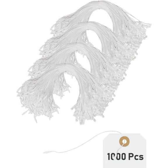 1000 Pcs Hang Tag Strings 8" Price Tag Strings Easy to Attach Nylon Snap Lock Pin Loop Fasteners Hook Ties Price Tag Hanging Rope for Clothing Tags Merchandise Marking Tags Luggage Labels