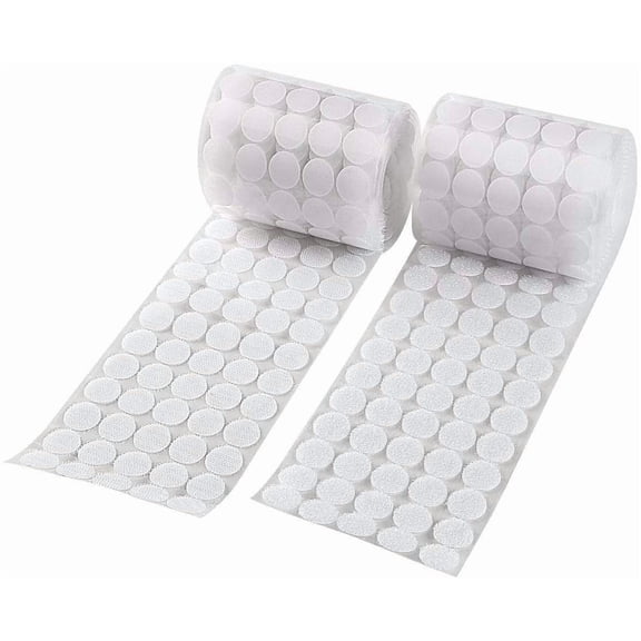 1000 Pcs Hook and Loop Dots, 3/4 Inch Diameter, Self-Adhesive Sticky Back Tape, White