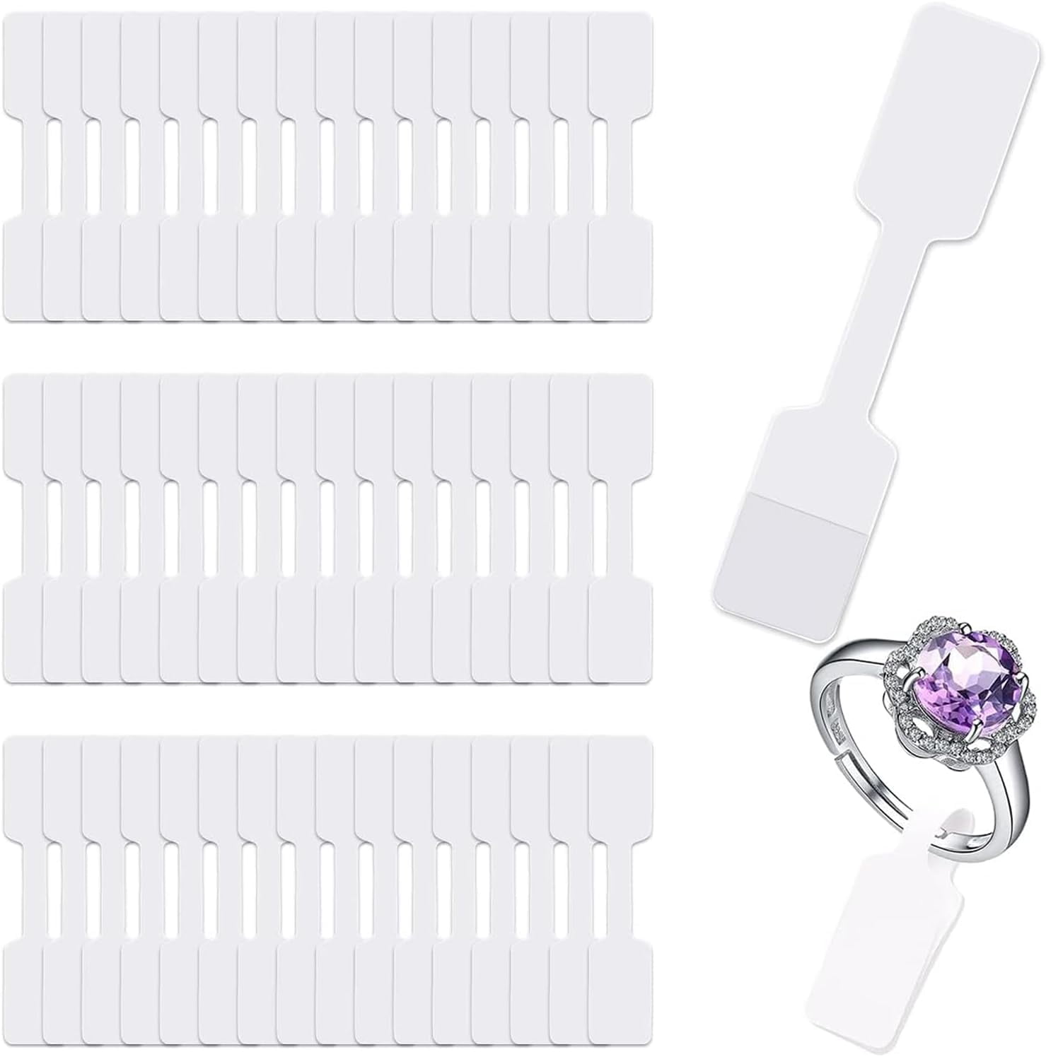 Earring Label 1000 Pcs Jewelry Tags Stickers for Pricing - Self-Adhesive White Blank ...