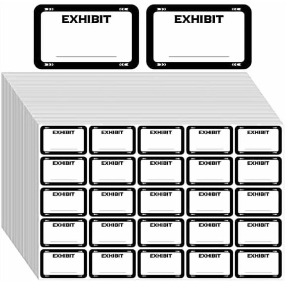 1000 Pcs Legal Exhibit Stickers Labels 1.65 x 1'' Plaintiff Exhibit Tabs Name Tags Stickers Blank File Folder Labels for Court Divider Office Legal Document File Classification(White)