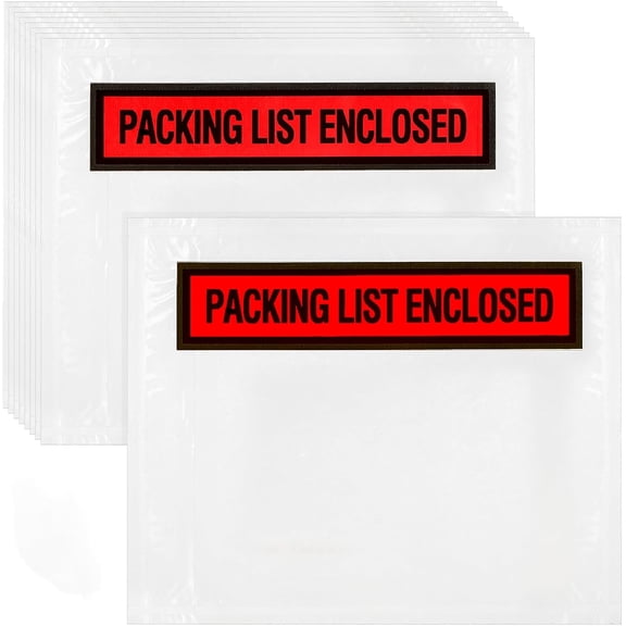 1000 Pcs Packing List Envelopes 4.5" x 5.5", Clear Adhesive Invoice Slip Envelope Pouches Shipping Label Sleeves Top Loading Enclosed Bags for Mailing
