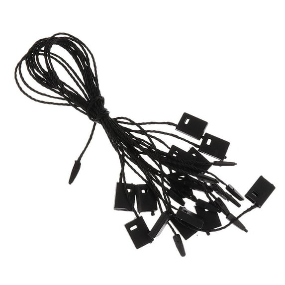 1000 Pcs Polyester Twine Tag Fasteners Rope tag String Snap Lock, Easy Black