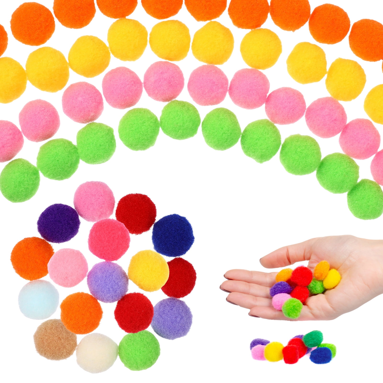 1000 Pcs Pompoms for Crafts Fuzzy Balls Colored Pom Pom Balls for Kids