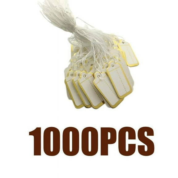1000 Pcs Rectangle Marking Tags Price Display Tags Labels with Hanging Strings for Gift Jewelry Clothing, 25x15mm