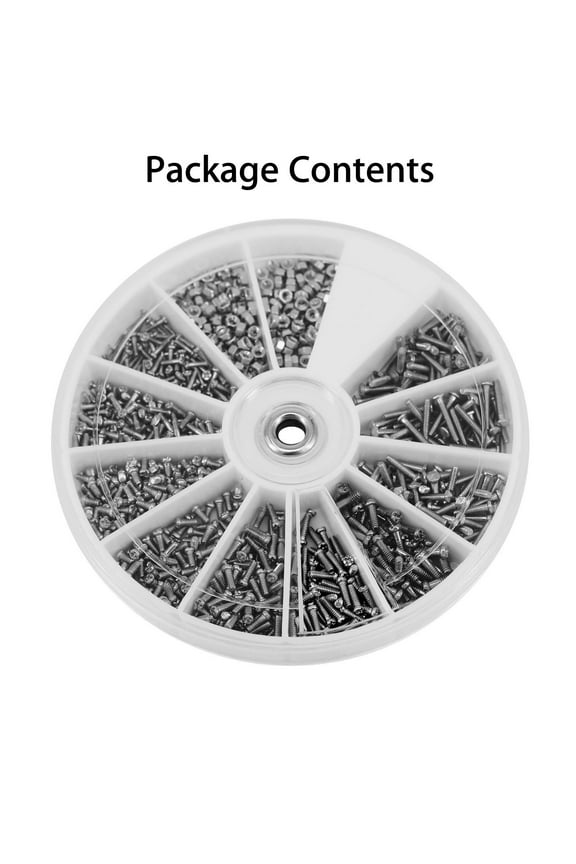 1000 Pcs/Set 12 Size Small Screw Nuts Assortment Kit Set for Watch Glasses Repair Replacement Accessories Parts