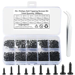 1000 Pcs Small Phillips Pan Head Screws Assortment Kit Micro Tiny Electronic