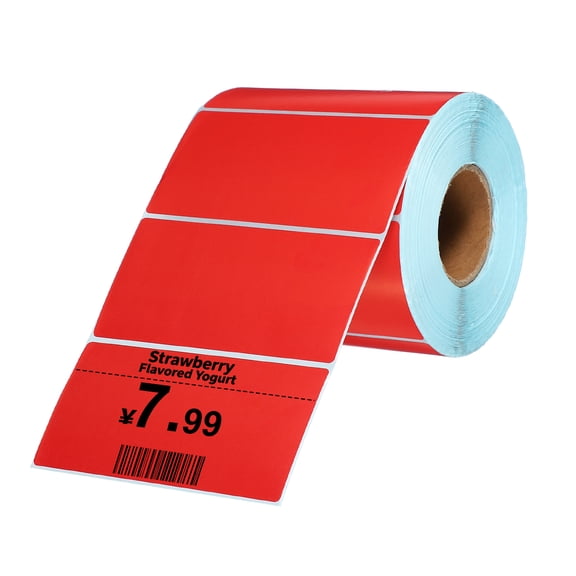 1000 Pcs Thermal Labels, 2x3.94 Inch Thermal Printer Labels Stickers Self Adhesive Tags Rectangle Paper Roll Small for Printer Shipping Label Mailing UPS Barcode Address, Red