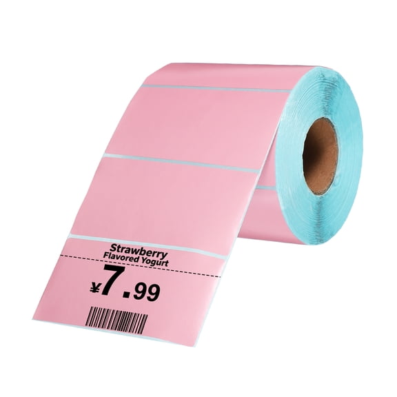 1000 Pcs Thermal Labels, 2x3.94 Inch Thermal Printer Labels Stickers Self Adhesive Tags Rectangle Paper Roll Small for Printer Shipping Label Mailing UPS Barcode Address, Pink