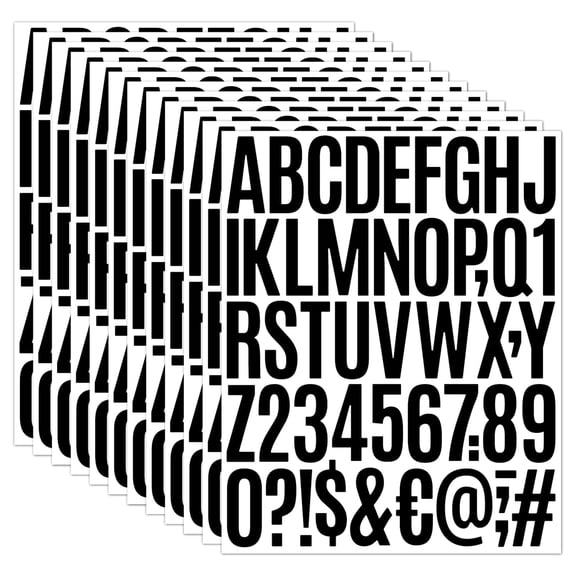 1000 Pcs Waterproof 2" Vinyl Alphabet & Number Stickers - Self-Adhesive for Mailboxes, Windows, Doors, Signs, Vehicles & More, Black
