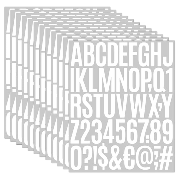 1000 Pcs Waterproof 2" Vinyl Alphabet & Number Stickers - Self-Adhesive for Mailboxes, Windows, Doors, Signs, Vehicles & More, White