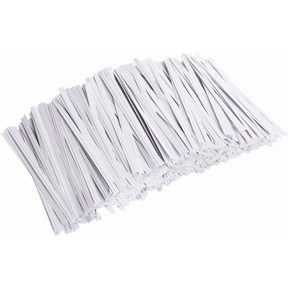 1000 Pcs White Paper Twist Ties Reusable Bread for Bags Candy Coffee Cello Cake Pops (4 Inches)