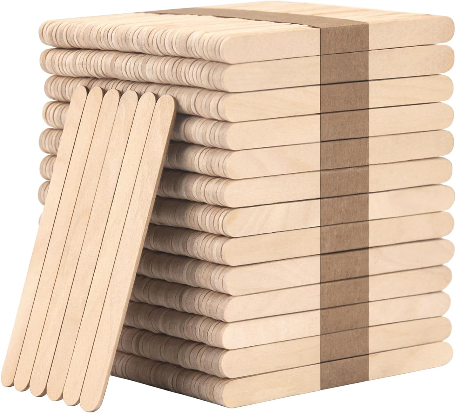 1000 Pcs Wooden Popsicle Sticks for Crafts, 4.5 Inch Wide Lollipop Sticks for Creative Designs or Kids Education, Home Art Projects