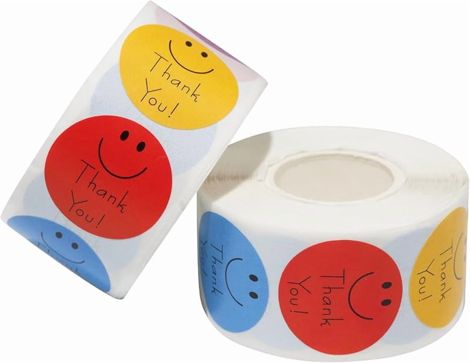 1000 Pcs thank You Stickers Roll, 1 Inch, Multicolor, Adhesive Labels ...