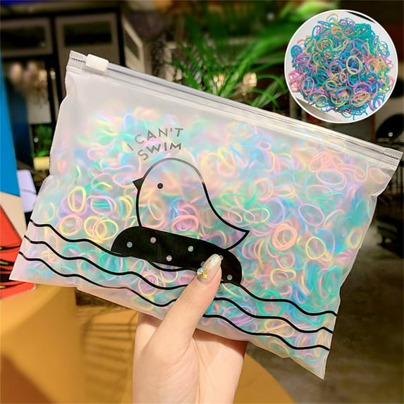 1000 Per/Pack Rubber Band Bracelet Kit Mini Elastic Hair Ties Colorful Small Rubber Bands Thin Tiny Hair Tie for Toddler Baby Girl Styling Ponytails Holders